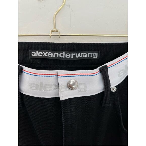 ALEXANDER WANG Logo High Waist Straight Leg Nonstretch Jeans Size 31 NWOT - Picture 6 of 9